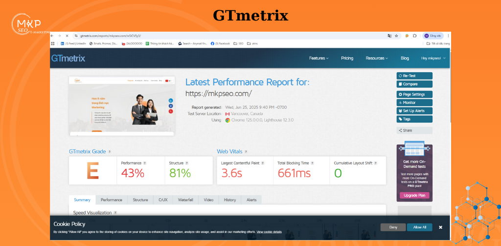 Công cụ GTmetrix