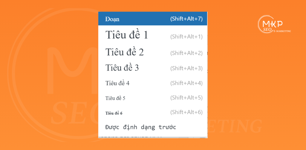 Website chuẩn SEO phải thêm được Heading cho trang web.